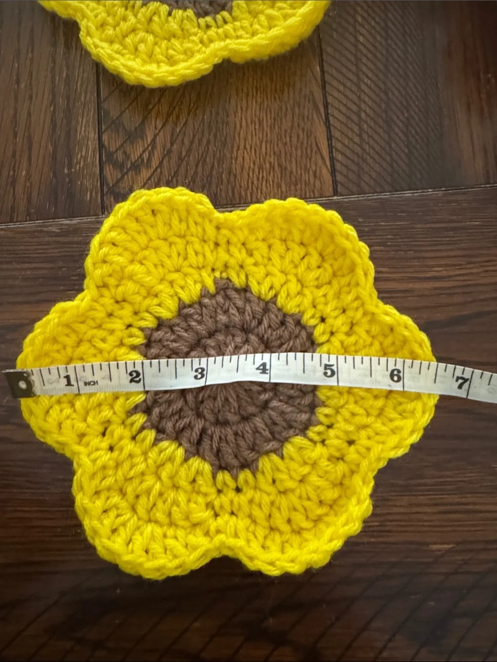 Handmade Yellow Sunflower Crochet Coasters - Home Dining Table Linens